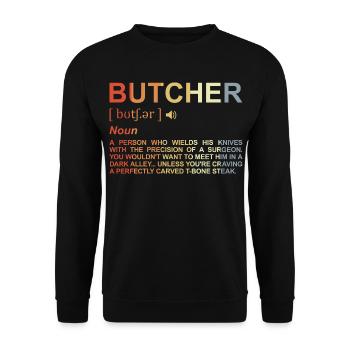 Butcher Term - Unisex Sweatshirt - black - Front - Alina (178cm) & Michal (187cm)