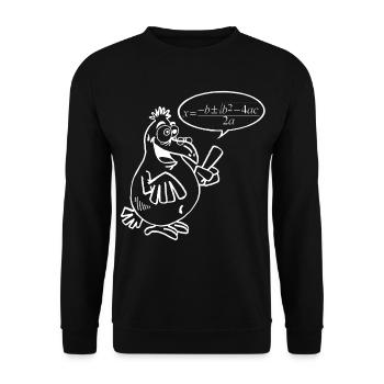 Oiseau intelligent blanc - Sweat-shirt Unisexe - noir - Devant - Alina (178cm) & Michal (187cm)