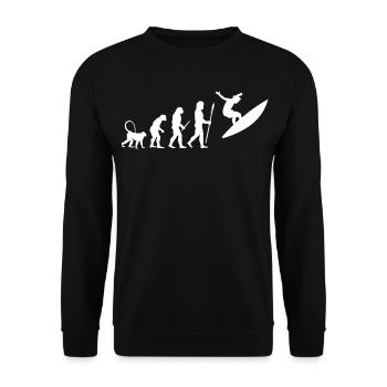 Evolution of surfing - Unisex Sweatshirt - black - Front - Alina (178cm) & Michal (187cm)