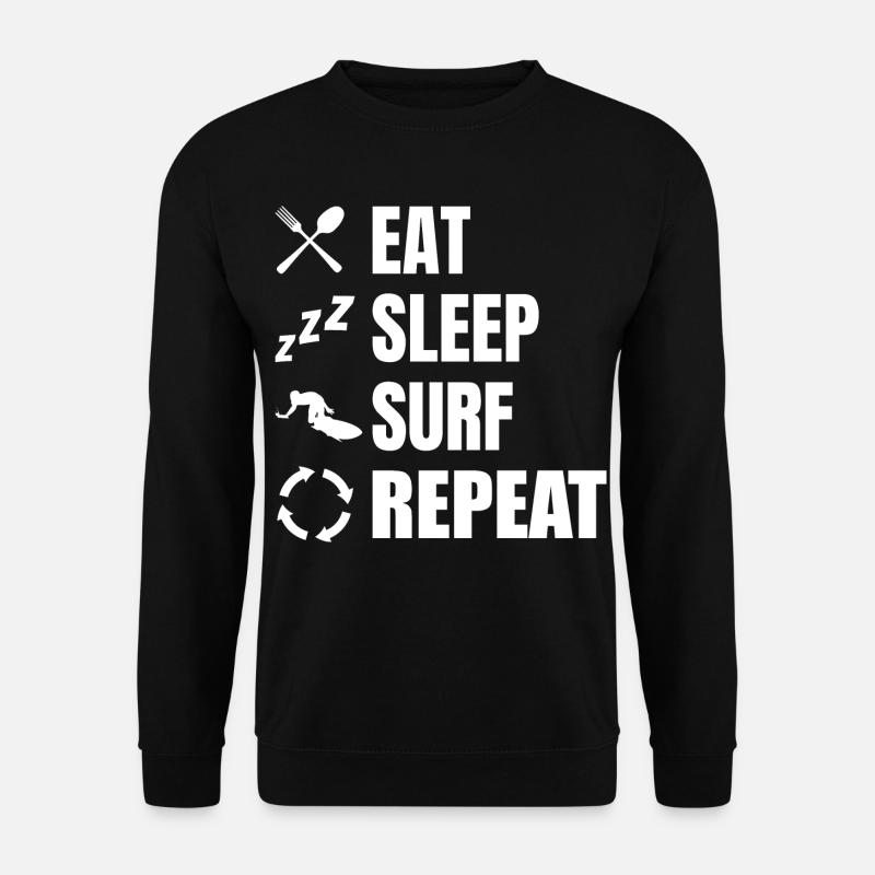 Eat Sleep Surf Repeat - Unisex Pullover - Schwarz