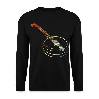 Vintage Banjo Drawing - Unisex Sweatshirt - black - Front - Alina (178cm) & Michal (187cm)