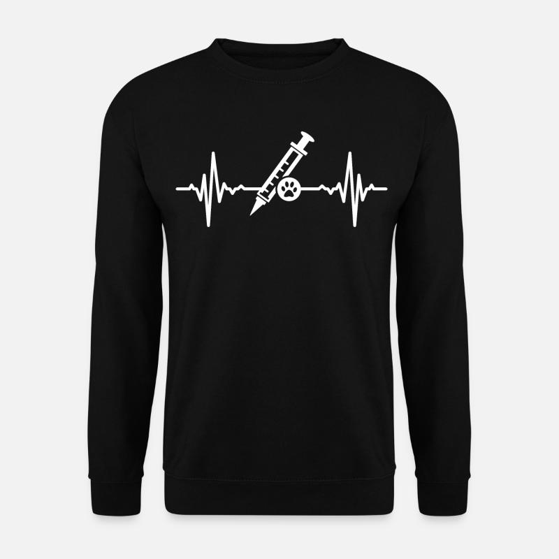 Tierarzt Spritze Herzschlag - Unisex Pullover - Schwarz