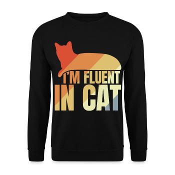Je parle couramment le chat - Sweat-shirt Unisexe - noir - Devant - Alina (178cm) & Michal (187cm)
