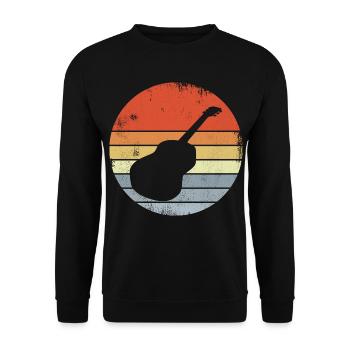 Guitar Drawing Vintage Look - Unisex Sweatshirt - black - Front - Alina (178cm) & Michal (187cm)
