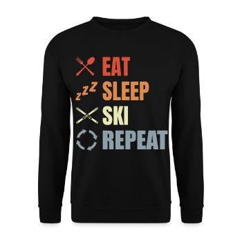 Manger Dormir Ski Répéter - Sweat-shirt Unisexe - noir - Devant - Alina (178cm) & Michal (187cm)