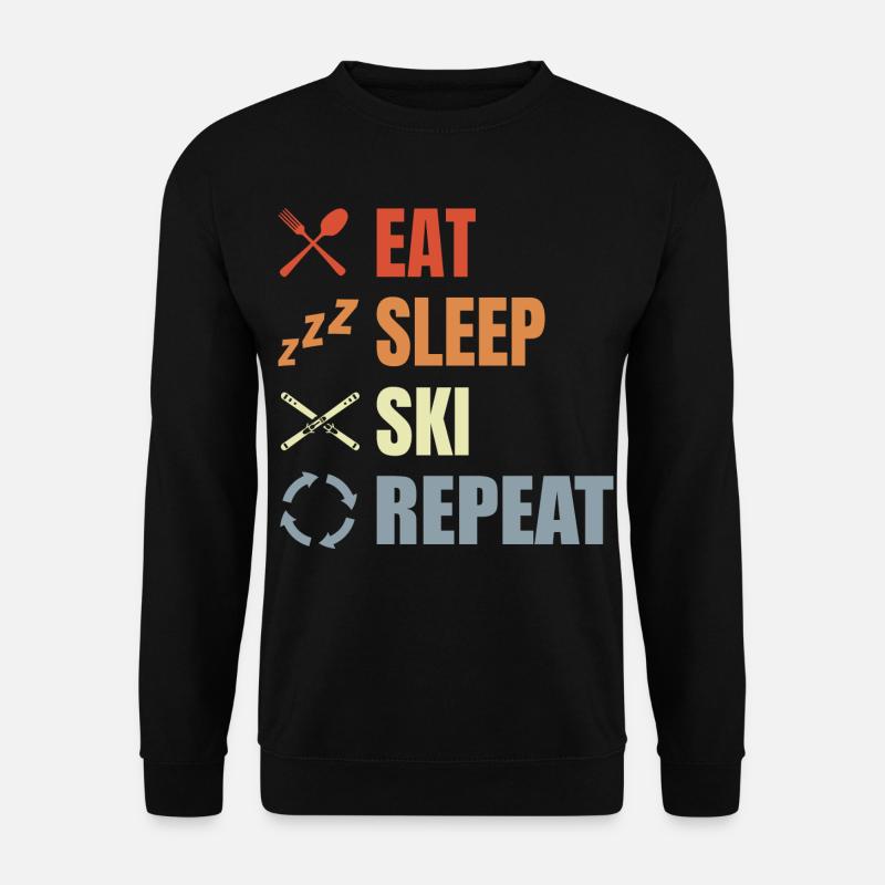 Eat Sleep Ski Repeat - Unisex Pullover - Schwarz