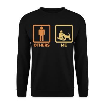 Tierarzt Strichfiguren - Unisex Pullover - Schwarz - Vorne - Alina (178cm) & Michal (187cm)