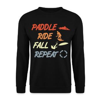 Paddle Surf Repeat - Unisex Sweatshirt - black - Front - Alina (178cm) & Michal (187cm)