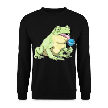 Frosch Lutscher - Unisex Pullover - Schwarz - Vorne - Alina (178cm) & Michal (187cm)