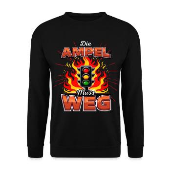 Ampel muss weg - Unisex Pullover - Schwarz - Vorne - Alina (178cm) & Michal (187cm)
