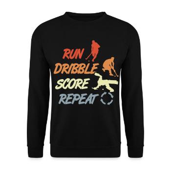 Motivational Field Hockey Quote - Unisex Sweatshirt - black - Front - Alina (178cm) & Michal (187cm)