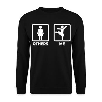 Figurine bâton danseuse de ballet - Sweat-shirt Unisexe - noir - Devant - Alina (178cm) & Michal (187cm)