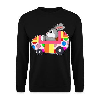 Voiture de Pâques Bunny - Sweat-shirt Unisexe - noir - Devant - Alina (178cm) & Michal (187cm)