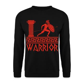 Guerrier grec antique rouge - Sweat-shirt Unisexe - noir - Devant - Alina (178cm) & Michal (187cm)