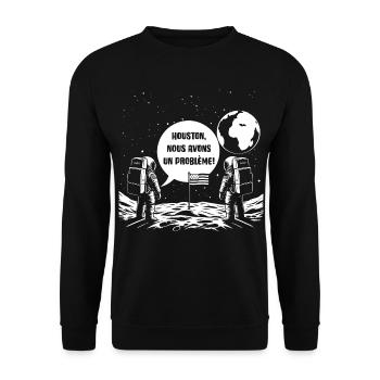 Houston, Nous avons un problème! - Sweat-shirt Unisexe - noir - Devant - Alina (178cm) & Michal (187cm)