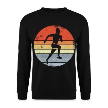 Vintage Runner Drawing - Unisex Sweatshirt - black - Front - Alina (178cm) & Michal (187cm)