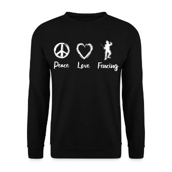 Peace Love Fencing - Unisex Pullover - Schwarz - Vorne - Alina (178cm) & Michal (187cm)
