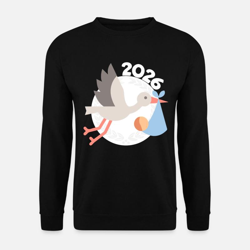 Cigogne avec bébé 2026 - Sweat-shirt Unisexe - noir