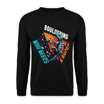 Bouldering Gecko Rope? Gift - Unisex Sweatshirt - black - Front - Alina (178cm) & Michal (187cm)