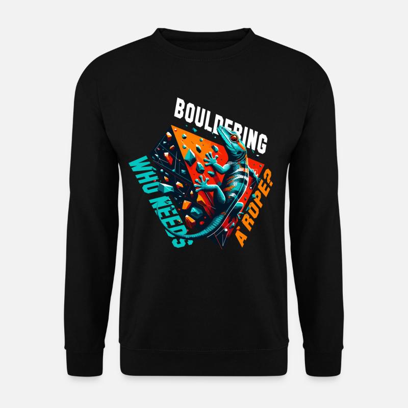 Bouldering Gecko Rope? Gift - Unisex Sweatshirt - black