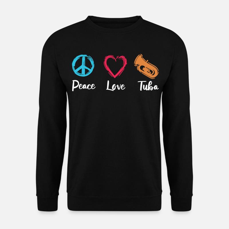 Frieden Liebe Tuba - Unisex Pullover - Schwarz