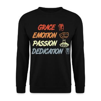 Grace Emotion Passion Dedication - Unisex Sweatshirt - black - Front - Alina (178cm) & Michal (187cm)