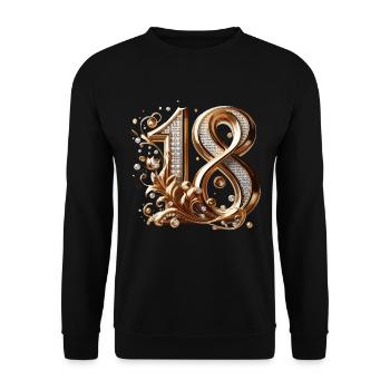 18 ans or diamants 18e anniversaire cadeau - Sweat-shirt Unisexe - noir - Devant - Alina (178cm) & Michal (187cm)