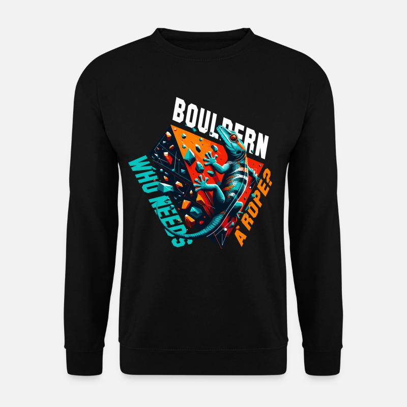 Bouldern Gecko Seil? Geschenk - Unisex Pullover - Schwarz