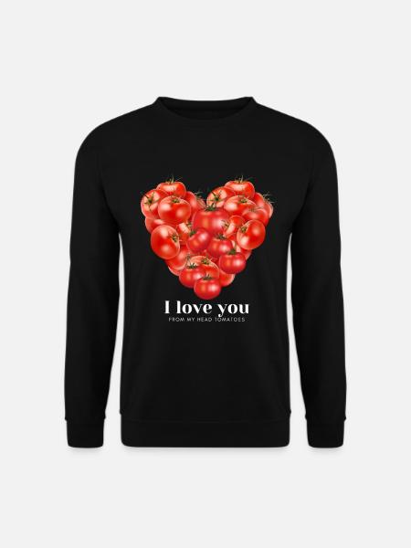 I love you from my head tomatoes rotes Herz - Unisex Pullover - Schwarz