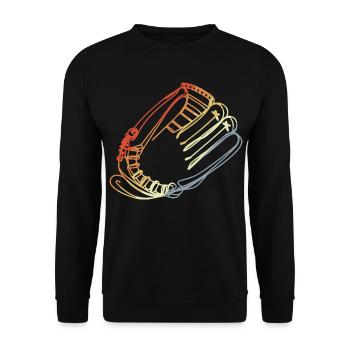 Baseball Gloves Vintage Look - Unisex Sweatshirt - black - Front - Alina (178cm) & Michal (187cm)
