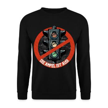 Die AMPEL ist AUS! - Unisex Pullover - Schwarz - Vorne - Alina (178cm) & Michal (187cm)