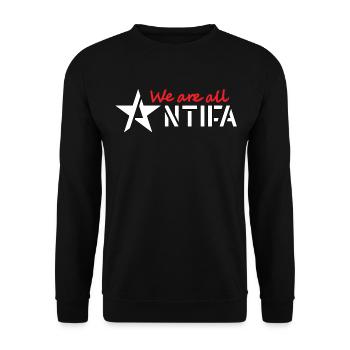 Nous sommes tous ANTIFA - Sweat-shirt Unisexe - noir - Devant - Alina (178cm) & Michal (187cm)