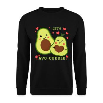 Permet à Avo-Cuddle Avocat de se blottir dans un dessin animé kawaii - Sweat-shirt Unisexe - noir - Devant - Alina (178cm) & Michal (187cm)