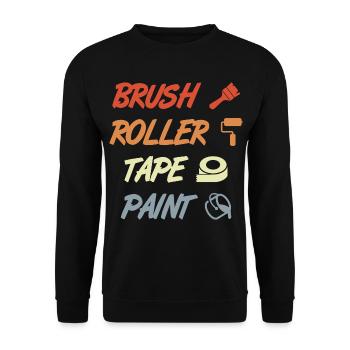 Brosse Rouleau Ruban Peinture - Sweat-shirt Unisexe - noir - Devant - Alina (178cm) & Michal (187cm)