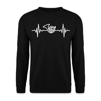 Horn player heartbeat - Unisex Sweatshirt - black - Front - Alina (178cm) & Michal (187cm)