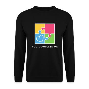 Du vervollständigst mich wahre Liebe Valentinstag - Unisex Pullover - Schwarz - Vorne - Alina (178cm) & Michal (187cm)