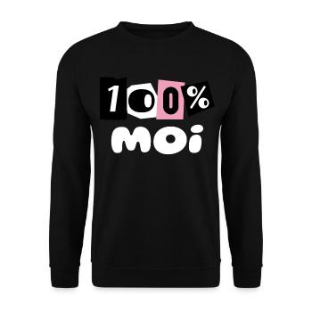100% MOI - Sweat-shirt Unisexe - noir - Devant - Alina (178cm) & Michal (187cm)