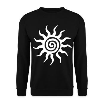 Spirale Weiße Sonne - Unisex Pullover - Schwarz - Vorne - Alina (178cm) & Michal (187cm)