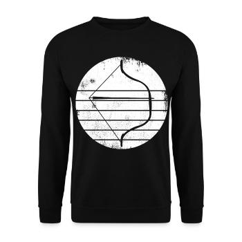 Bow and Arrow Sketch - Unisex Sweatshirt - black - Front - Alina (178cm) & Michal (187cm)