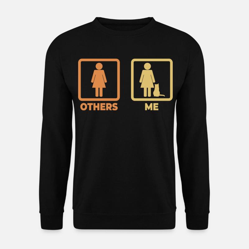 Katzenliebhaberin Strichmännchen - Unisex Pullover - Schwarz