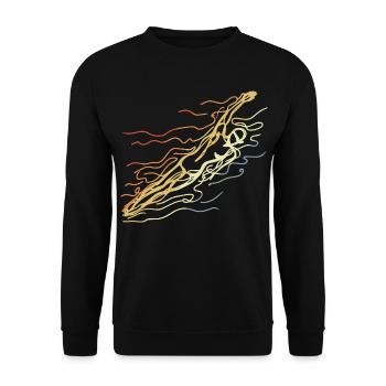 Dessin de natation Vintage - Sweat-shirt Unisexe - noir - Devant - Alina (178cm) & Michal (187cm)
