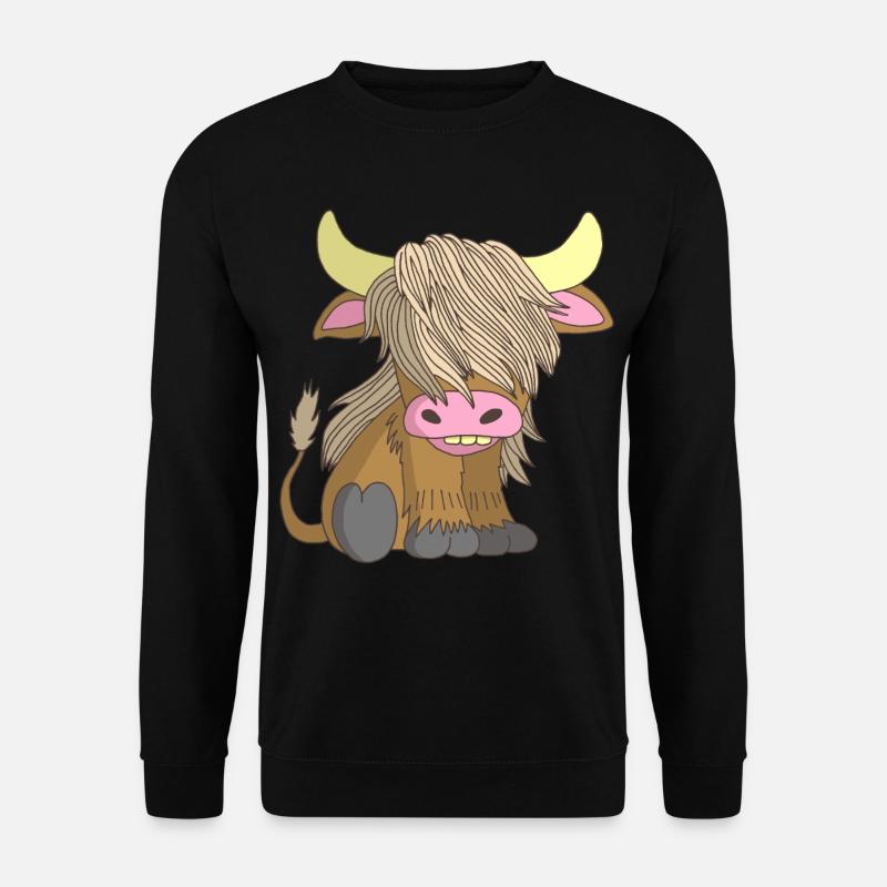 Langhaarige Kuh - Unisex Pullover - Schwarz
