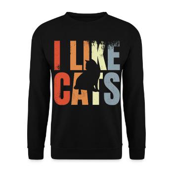 Amoureux des chats - Sweat-shirt Unisexe - noir - Devant - Alina (178cm) & Michal (187cm)