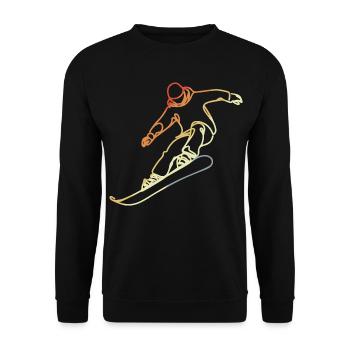 Snowboarder Sketch - Unisex Sweatshirt - black - Front - Alina (178cm) & Michal (187cm)