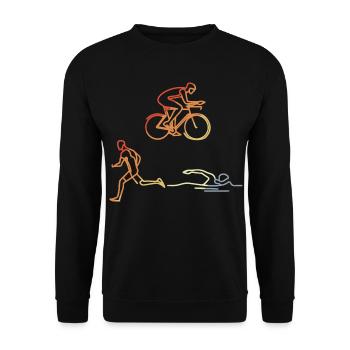 Vintage Triathlete - Unisex Sweatshirt - black - Front - Alina (178cm) & Michal (187cm)