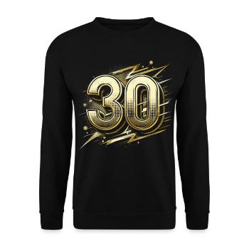 30 ans or Pop Art 30e cadeau d’anniversaire - Sweat-shirt Unisexe - noir - Devant - Alina (178cm) & Michal (187cm)