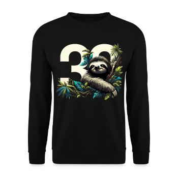 30 ans de paresseux 30e cadeau d’anniversaire - Sweat-shirt Unisexe - noir - Devant - Alina (178cm) & Michal (187cm)
