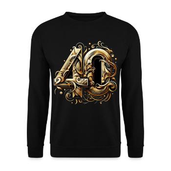40 ans or Glamour 40e cadeau d’anniversaire - Sweat-shirt Unisexe - noir - Devant - Alina (178cm) & Michal (187cm)