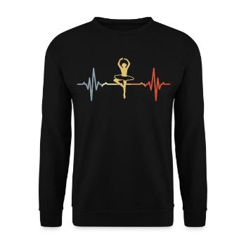 Vintage Ballet Dancer Heart Palpitations - Unisex Sweatshirt - black - Front - Alina (178cm) & Michal (187cm)