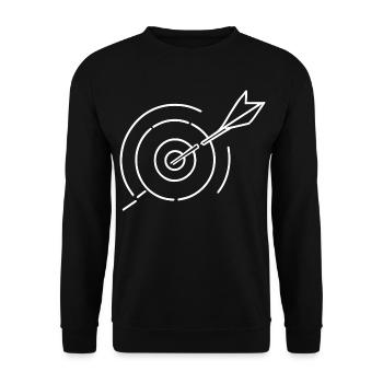Zielscheibe Skizze - Unisex Pullover - Schwarz - Vorne - Alina (178cm) & Michal (187cm)
